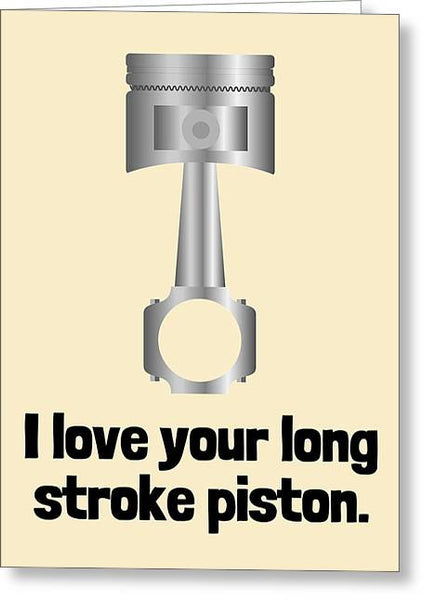 Car Mechanic Greeting Card - Sexy Mechanic Card - Dirty Cards - Mechanic Romantic Cards - Piston - Greeting Card