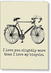 Cyclist Greeting Card - Vintage Bicycle Card - Bicycles Lover Gift - Cute Bike Card - I Love You - Greeting Card