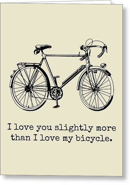 Cyclist Greeting Card - Vintage Bicycle Card - Bicycles Lover Gift - Cute Bike Card - I Love You - Greeting Card