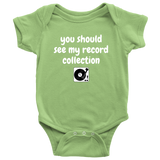Cute Baby One-Piece- Record Collector Baby Shirt - Audiophile Baby Gift - Newborn Through 24 Months Sizes - All Cotton