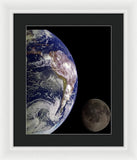 Earth And Moon - Framed Print