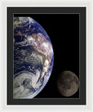 Earth And Moon - Framed Print