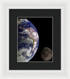 Earth And Moon - Framed Print