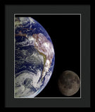 Earth And Moon - Framed Print