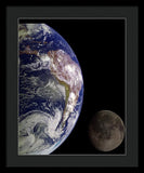 Earth And Moon - Framed Print