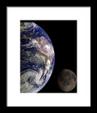 Earth And Moon - Framed Print