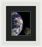 Earth And Moon - Framed Print