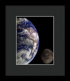 Earth And Moon - Framed Print