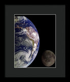 Earth And Moon - Framed Print