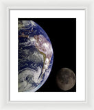 Earth And Moon - Framed Print