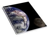 Earth And Moon - Spiral Notebook