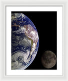 Earth And Moon - Framed Print