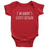 Cute Baby One-piece - Graphic Designer Baby Shirt - Daddy's Cutest Design - Many Sizes And Colors - Baby Shower or First Birthday Gift Idea
