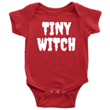 Funny Witch Baby One-piece - Witchcraft Baby Shirt - Tiny Witch - Many Sizes And Colors Available - Baby Shower of First Birthday