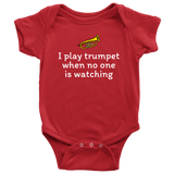Trumpet Baby One-piece - Funny Trumpet Baby Shirt - I Play Trumpet - Trumpet Baby Gift Idea - Many Sizes And Colors Available