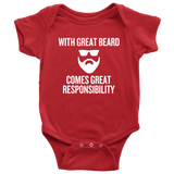 Funny Baby One-piece - Beard Baby Bodysuit - Great Beard - Baby Shower, First Birthday - Many Sizes And Colors Available - All Cotton