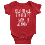 Acting Baby Shirt - Theater Baby One-piece - Actor, Thespian Baby Clothes - Thank The Academy - Many Sizes And Colors - All Cotton