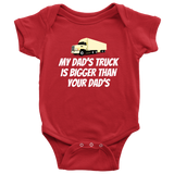 Funny Trucker Baby One-piece - Truck Driver Baby Bodysuit - My Dad's Truck - Baby Shower or Birthday Gift - Many Sizes And Colors