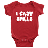Funny Halloween Baby Shirt - Creepy Baby One-piece - Spooky Baby Bodysuit - I Cast Spills - Many Colors And Sizes - Halloween Baby Gift