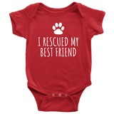 Animal Rescue Baby Shirt - Pet Adoption Baby One-piece - I Rescued My Best Friend - Animal Welfare - Many Sizes And Colors - All Cotton