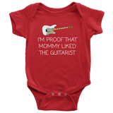 Cute Guitarist Baby One-piece - Guitar Player Baby Bodysuit - Mommy Liked The Guitarist - Guitarist Baby Gift Idea - Many Sizes And Colors