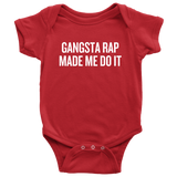 Funny Baby One-piece - Hip Hop Baby Clothes - Gangsta Rap Made Me Do It - Many Colors And Sizes - All Cotton - Baby Shower Gift Idea