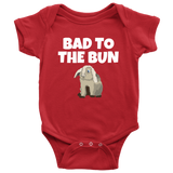 Cute Bunny Baby One-piece - Bunny Rabbit Baby Shirt - Funny Rabbit Pun - Bad To The Bun - Baby Shower Gift - Many Sizes And Colors