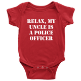 Police Officer Baby One-piece - Policeman Baby Shirt - Cop Uncle Baby Bodysuit - My Uncle Is A Police Officer - Many Sizes And Colors