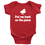 Cute Pianist Baby Shirt - Piano Baby One-piece - Put Me Back On The Piano - Baby Shower Or First Birthday Gift - Many Sizes And Colors