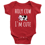 Cute Baby One-piece - Infant Bodysuit - Farming Baby Shirt - Holy Cow I'm Cute - Cute Baby Gift - Many Sizes And Colors Available - Cute Cow