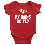 Cute Pilot Baby Shirt - Aviator Baby One-piece - My Dad's So Fly - Many Sizes And Colors - Baby Shower Gift Idea