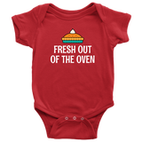 Thanksgiving Baby Bodysuit - Fresh Out Of The Oven - Pumpkin Pie Baby One-Piece - Many Sizes And Colors Available