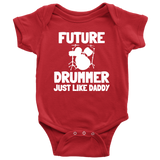Cute Drummer Baby Shirt - Drumming Baby One-piece - Future Drummer Just Like Daddy - Baby Shower Gift Idea - Many Sizes And Colors