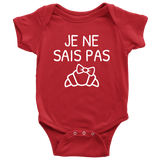 Cute French Baby One-piece - French Teacher Baby Gift - French Language Baby Bodysuit - Je Ne Sais Pas - Many Sizes And Colors Available