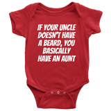 Funny Baby One-piece - Beard Baby Bodysuit - Uncle With Beard - Baby Shower, First Birthday - Many Sizes And Colors Available - All Cotton
