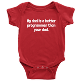 Cute Programmer Baby Shirt - Coder Baby One-piece - Programmer Bodysuit - My Dad is Better Programmer - Many Sizes And Colors - Baby Shower