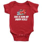 Wrecker Driver Baby Shirt - Tow Truck Baby One-piece - This Is How My Daddy Rolls - Baby Shower Or First Birthday - Many Sizes And Colors
