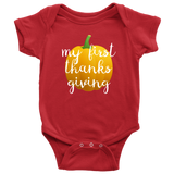 Cute Thanksgiving Baby Bodysuit - Thanksgiving Baby One-piece - My First Thanksgiving - Many Sizes And Colors