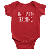 Cute Linguist Baby Shirt - Linguistics Baby One-piece - Linguist In Training - Baby Bodysuit - Baby Shower Gift Idea - Many Sizes and Colors