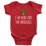 Funny Baby Vegan One-piece - Vegan Baby Clothes - I'm Here For The Broccoli - Cute Vegan Bodysuit - Baby Gift Idea - Many Sizes and Colors