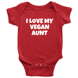 Funny Baby Vegan One-piece - Vegan Baby Clothes - I Love My Vegan Aunt - Cute vegan Bodysuit - Baby Gift Idea - Many Sizes and Colors