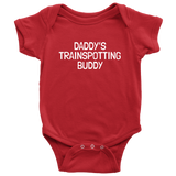 Trainspotter Baby One-piece - Daddy's Trainspotting Buddy - Railfan Baby Bodysuit - Many Sizes And Colors Available - All Cotton