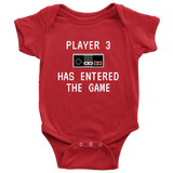Cute Baby One-piece - Gaming Baby Bodysuit - Video Game Baby Shirt - Player 3 Entered The Game - Many Sizes And Colors Available - Baby Gift