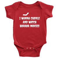 Funny Halloween Baby Shirt - Creepy Baby One-piece - Spooky Baby Bodysuit - Cuddle And Watch Horror Movies - Halloween Baby Gift