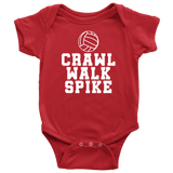 Volleyball Baby Bodysuit - Volleyball Player Baby Gift - Volleyball Baby One-piece - Crawl Walk Spike - First Birthday or Baby Shower Gift