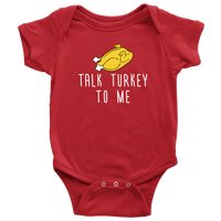 Funny Thanksgiving Baby Bodysuit - Talk Turkey To Me - Thanksgiving Baby One-piece - Cute Thanksgiving Baby Gift