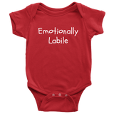 Funny Psychology Baby Shirt - Psychologist Baby One-piece - Emotionally Labile - Baby Shower Gift Idea - Many Sizes And Colors