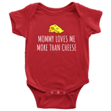 Cute Baby One-piece - Cheese Lover Baby - Cheese Tasting - Funny Baby Bodysuit - Mommy Loves Me More Than Cheese - Many Sizes And Colors