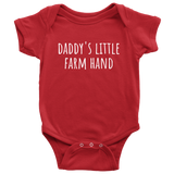 Cute Baby One-piece - Infant Bodysuit - Farming Baby Shirt - Daddy's Little Farm Hand - Cute Baby Gift - Many Sizes And Colors Available