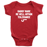 Machinist Baby One-piece - Cute Machinist Baby Shirt - Machine Operator Baby - Well Within Tolerance - Many Sizes And Colors - All Cotton